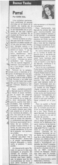 Parral  [artículo] Sara Vial.