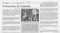 Testamento de Gabriela  [artículo] María Cristina Menares.