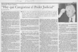 "Hay que categorizar el Poder Judicial"