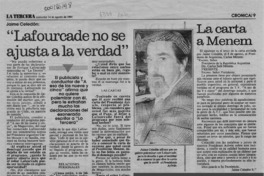 Jaime Celedón, "Lafourcade no se ajusta a la verdad"  [artículo].