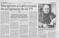 Marginan a Lafourcade de programa de la TV  [artículo].