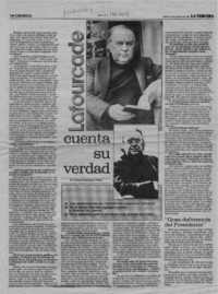 Lafourcade cuenta su verdad  [artículo] Nelson Rodríguez Prado.