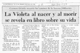 La Violeta al nacer y al morir se revela en libro sobre su vida  [artículo].