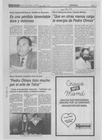 Es una pérdida lamentable dura y dolorosa