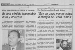 "Que en otras manos caiga la energía de Pedro Olmos"
