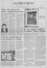 De un infarto falleció el pintor Pedro Olmos