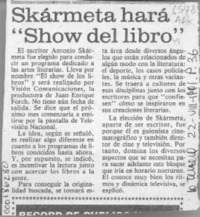 SKarmeta hará "Show del libro"  [artículo].