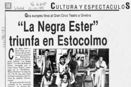 "La Negra Ester" triunfa en Estocolmo  [artículo].