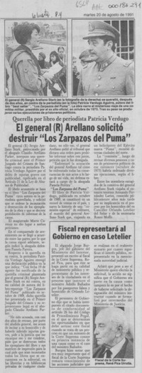 Arellano se querelló por "Zarpazos del puma"