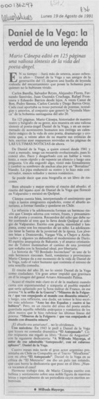 Daniel de la Vega, la verdad de una leyenda