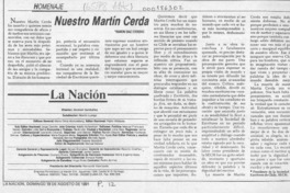 Nuestro Martín Cerda  [artículo] Ramón Díaz Eterovic.