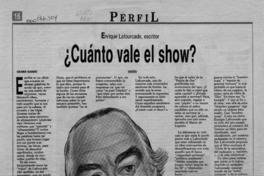 Cuánto vale el show?  [artículo] Eduardo Olivares.