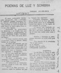 Poemas de luz y sombra  [artículo] Enrique Villablanca.
