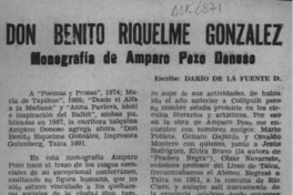 Don Benito Riquelme González  [artículo] Darío de la Fuente D.