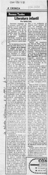 Literatura infantil  [artículo] Sara Vial.