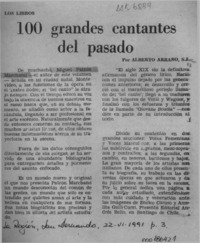 100 grandes cantantes del pasado  [artículo] Alberto Arraño.