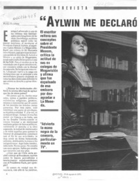 "Aylwin me declaró persona non grata"