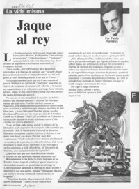 Jaque al rey  [artículo] Pablo Huneeus.