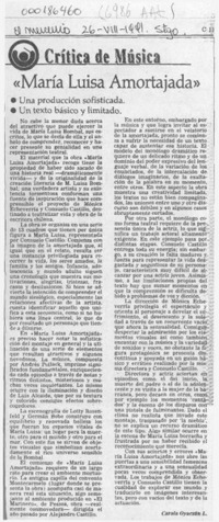"María Luisa, amortajada"  [artículo] Carola Oyarzún L.