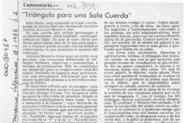 "Triángulo para una sola cuerda"  [artículo] Gonzalo Orrego.