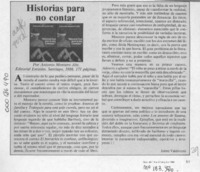 Historias para no contar  [artículo] Jaime Valdivieso.