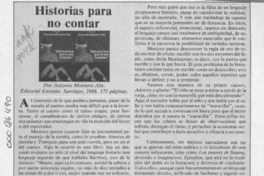 Historias para no contar  [artículo] Jaime Valdivieso.