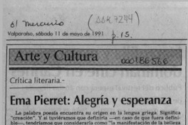 Ema Pierret, alegría y esperanza  [artículo] Mario Tomás Schilling F.