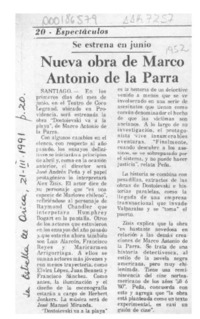 Nueva obra de Marco Antonio de la Parra  [artículo].