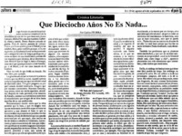 Que dieciocho años no es nada --  [artículo] Carlos Iturra.