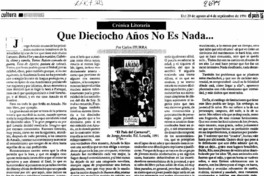 Que dieciocho años no es nada --  [artículo] Carlos Iturra.