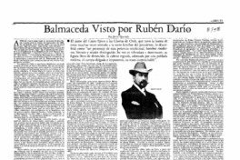 Balmaceda visto por Rubén Darío  [artículo] Jaime Quezada.