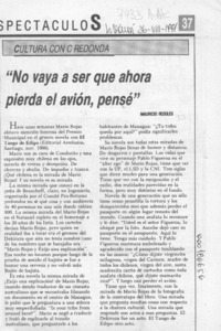 "No vaya a ser que ahora pierda el avión, pensé"  [artículo] Mauricio Redolés.