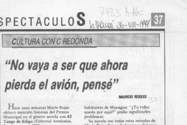 "No vaya a ser que ahora pierda el avión, pensé"  [artículo] Mauricio Redolés.