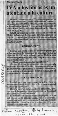 IVA a los libros es un atentado a la cultura  [artículo].