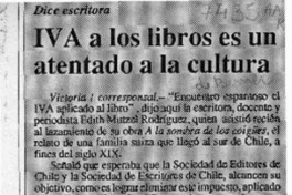 IVA a los libros es un atentado a la cultura  [artículo].