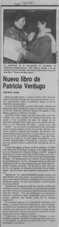 Nuevo libro de Patricia Verdugo