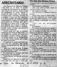 Anecdotario  [artículo] Ana Iris Alvarez Núñez.