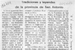 Tradiciones y leyendas de la provincia de San Antonio  [artículo].