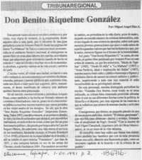 Don Benito Riquelme González  [artículo] Miguel Angel Díaz A.