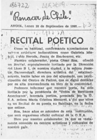 Recital poético  [artículo].