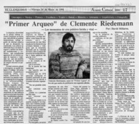 "Primer arqueo" de Clemente Riedemann  [artículo] David Millares.