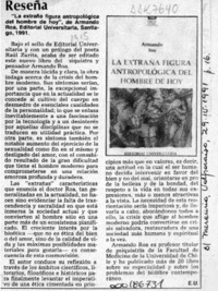 La extraña figura antropológica del hombre de hoy  [artículo] E. U.