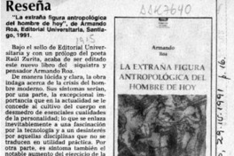 La extraña figura antropológica del hombre de hoy  [artículo] E. U.
