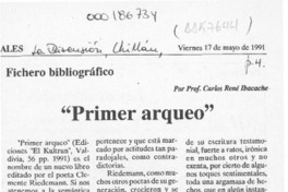 "Primer arqueo"  [artículo] Carlos René Ibacache.