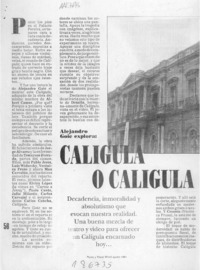 Calígula o Calígula  [artículo] Ema Rojas.