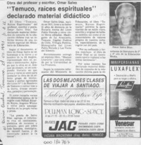 "Temuco, raíces espirituales" declarado material didáctico  [artículo].