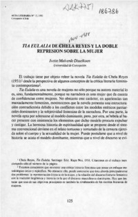 "Tía Eulalia" de Chela Reyes y la doble represión sobre la mujer  [artículo] Ivette Malverde Disselkoen.
