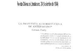 La propuesta autorreflexiva de anteparaíso
