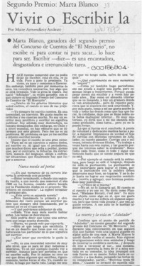 Vivir o escribir la vida  [artículo] Maité Armendáriz Azcárate.