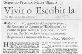 Vivir o escribir la vida  [artículo] Maité Armendáriz Azcárate.